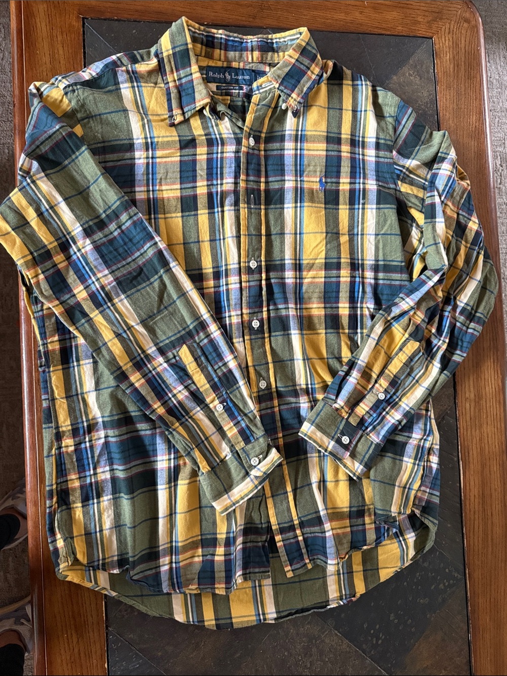 Ralph Lauren Green & Yellow Plaid Button-Down Shirt
